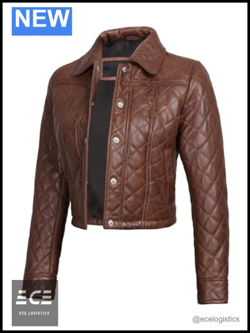 Real Lambskin Leather Cropped Jacket Women Zip Closure Pockets